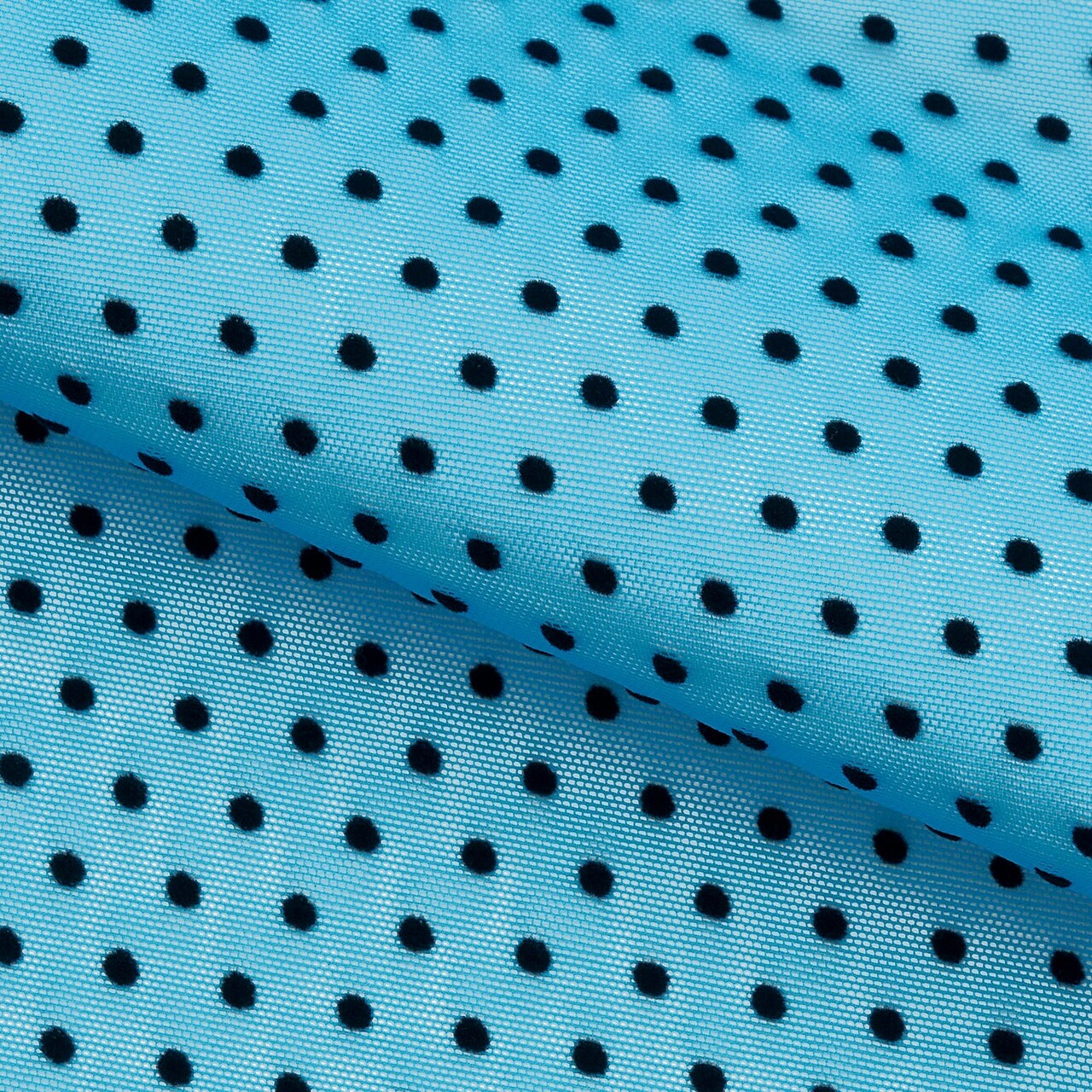1 Yard Polka Dot Flocked Stretch Mesh Fabric 36" x 60" Length by Width